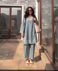 Grey Embroidered Co-ord Set