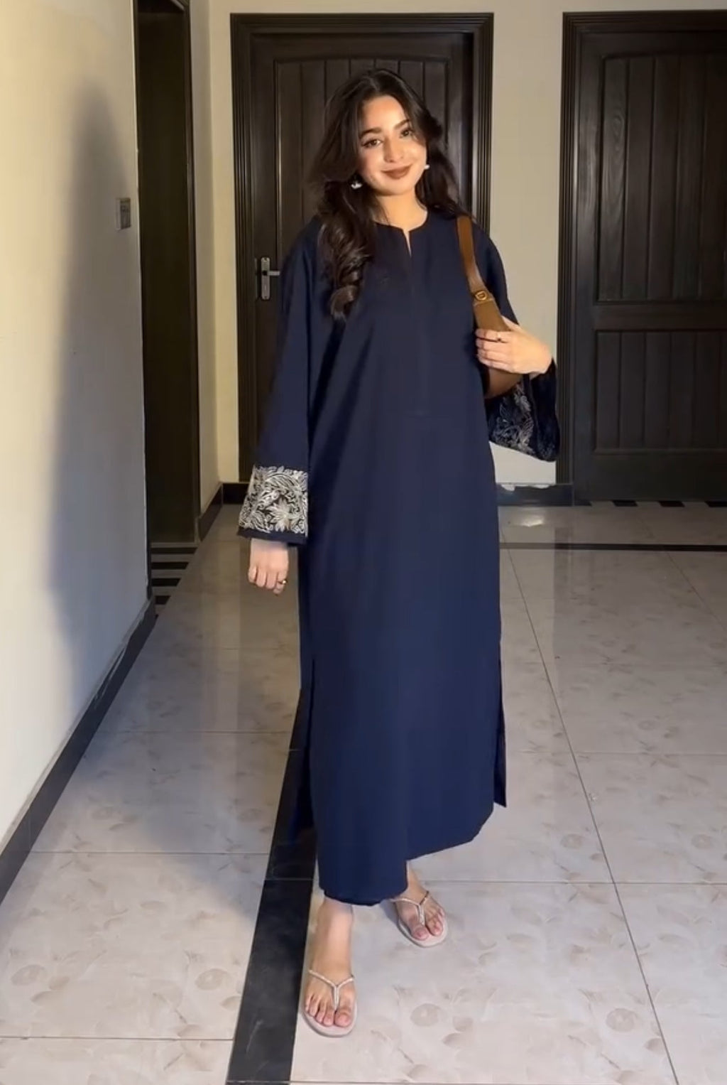 Blue Over Size kurti set