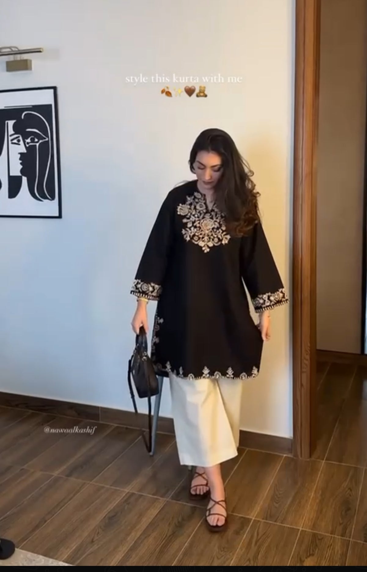 Pure Cotton Embroidery Black Co-ord Set