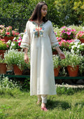 Off-White Floral Embroidered Kurta Set