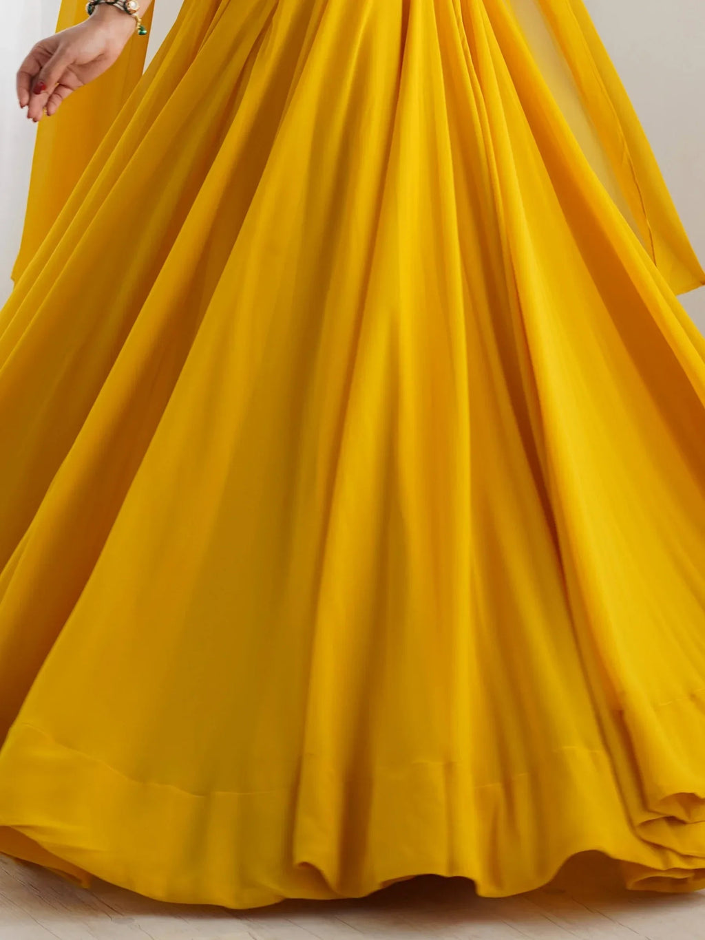 Magnetic Yellow Georgette Haldi Wear Lehenga Choli With Dupatta