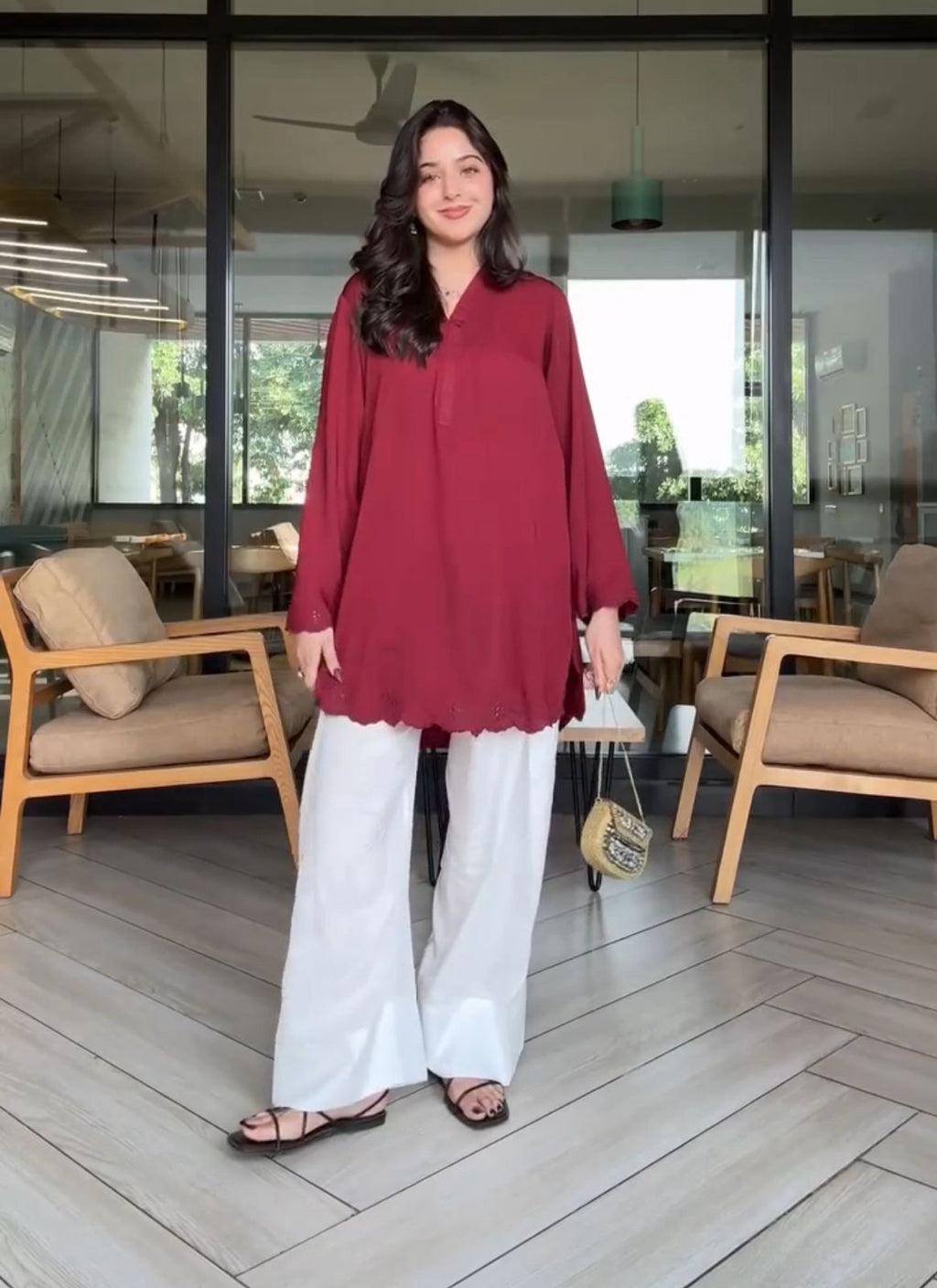 Maroon Bliss Kurta Set