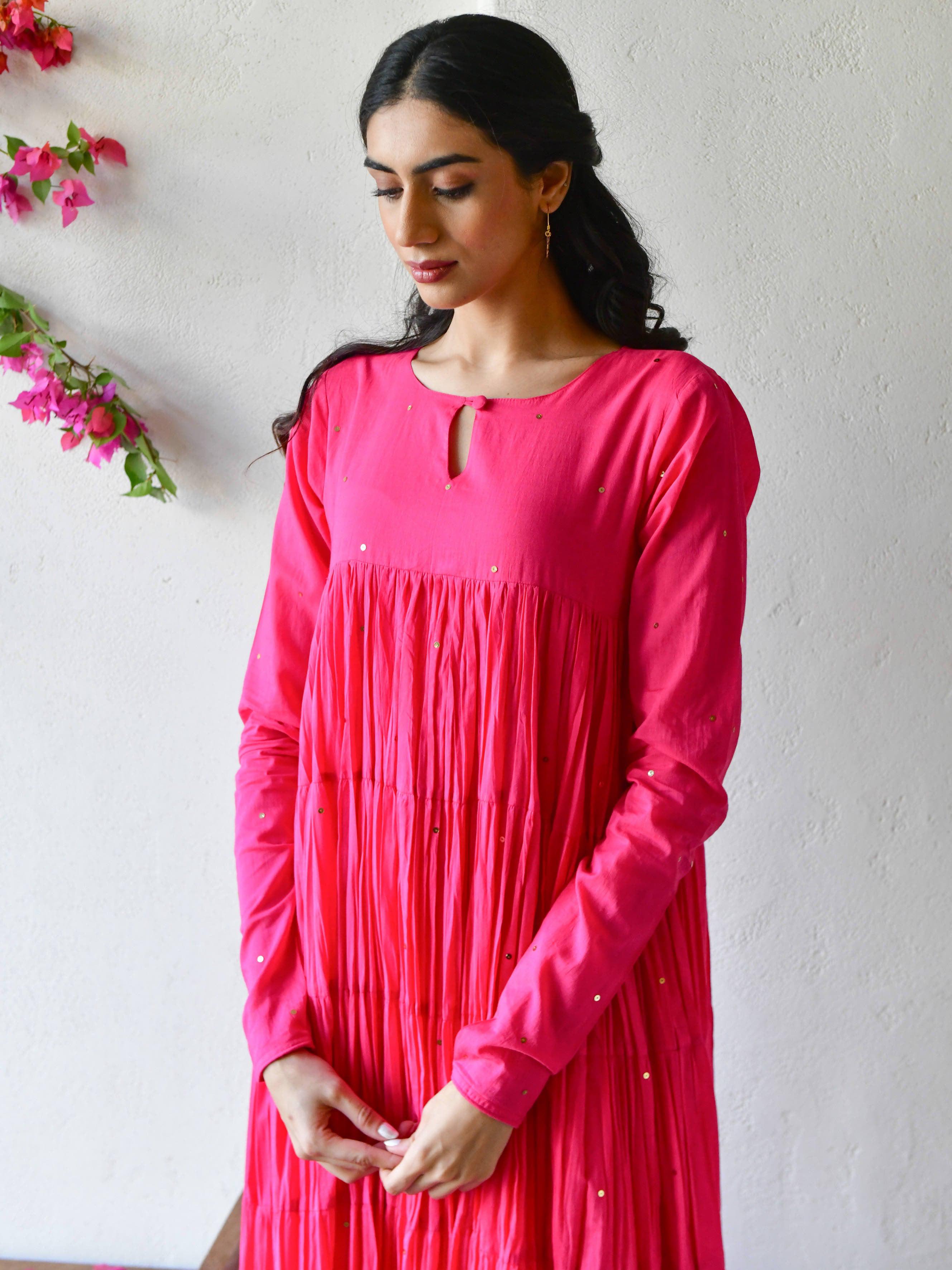 Gulabi Ghera Kurta Set