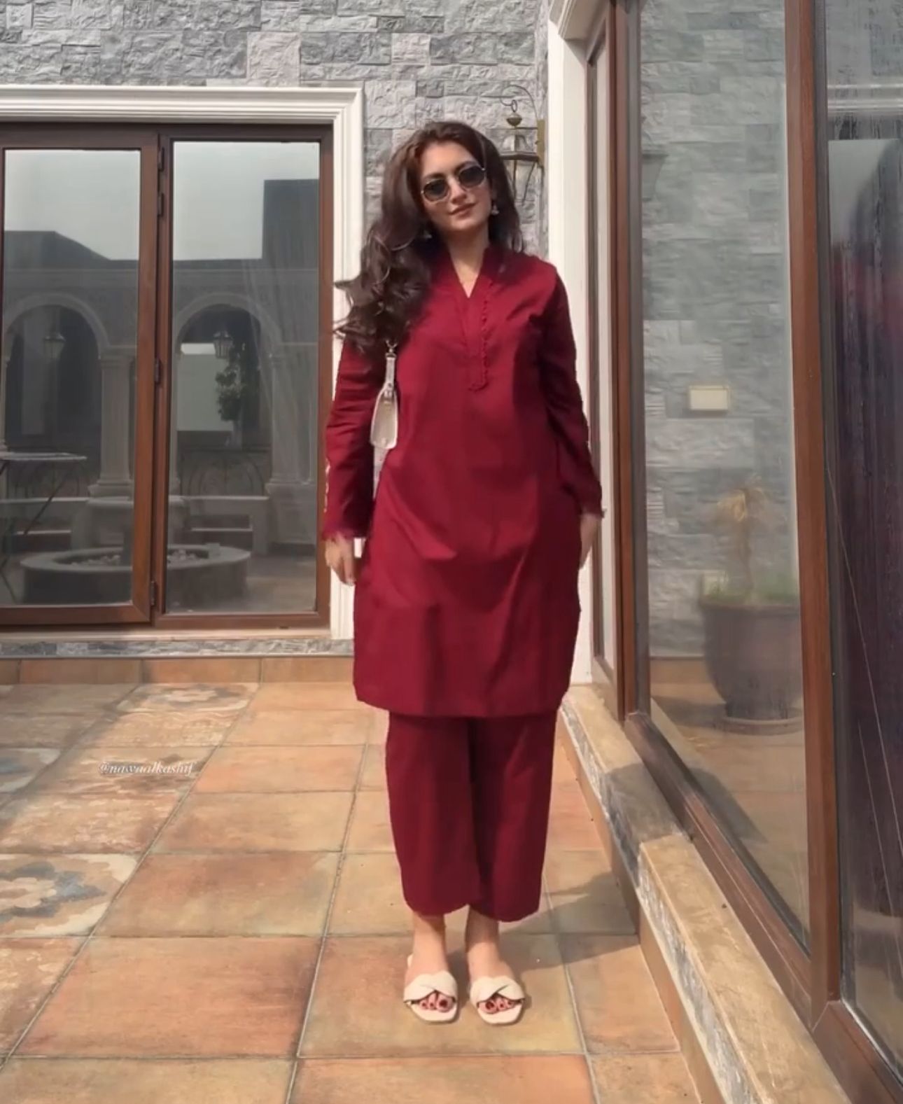 Classic Maroon Embroidered Co-ord Set