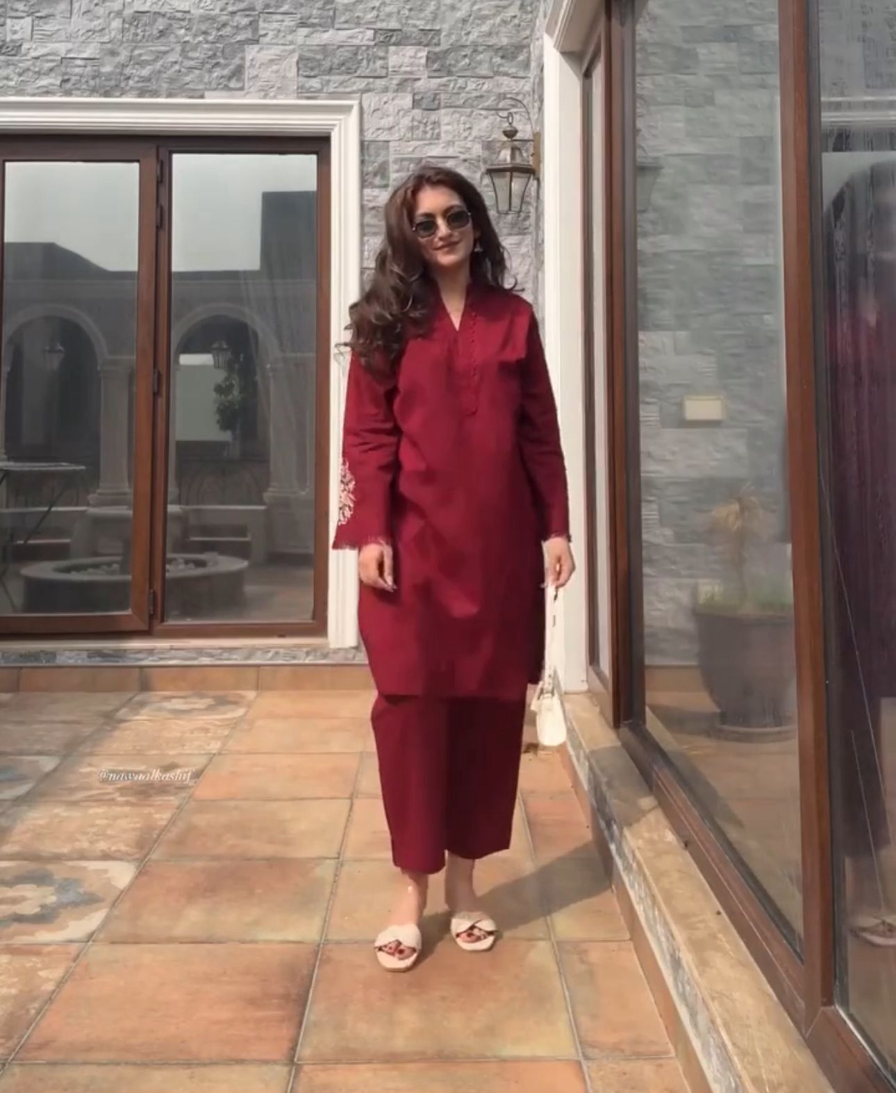 Classic Maroon Embroidered Co-ord Set