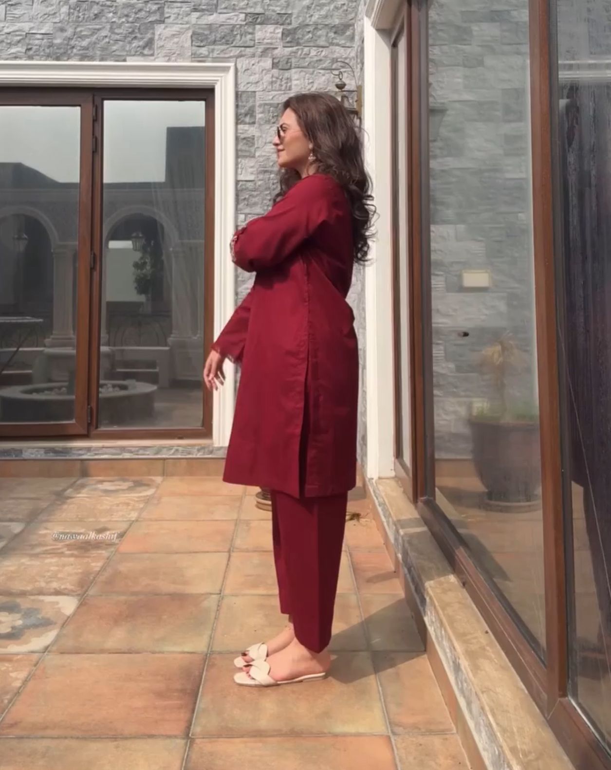 Classic Maroon Embroidered Co-ord Set