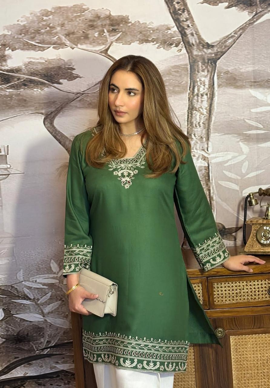Classic Green Embroidered Co-ord Set